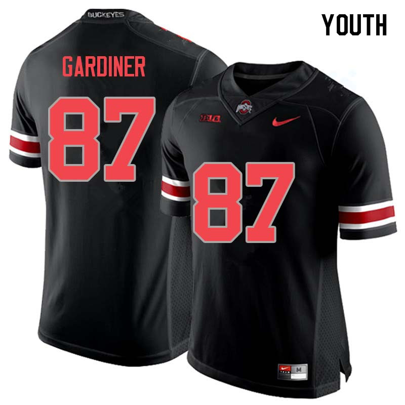 Youth Ohio State Buckeyes #87 Ellijah Gardiner Blackout Authentic College Stitched Football Jersey 23OO044VA